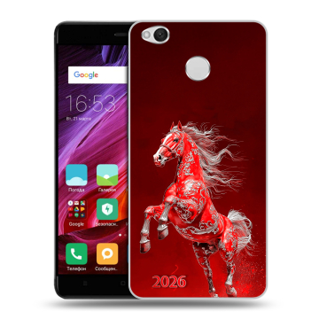 Силиконовый противоударный чехол на Xiaomi RedMi 4X с принтом Новый год