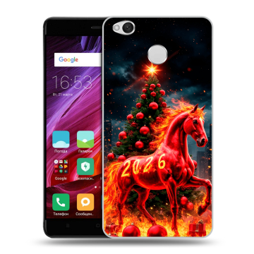 Силиконовый противоударный чехол на Xiaomi RedMi 4X с принтом Новый год