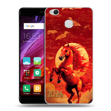 Силиконовый противоударный чехол на Xiaomi RedMi 4X с принтом Новый год