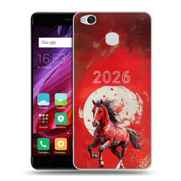 Силиконовый противоударный чехол на Xiaomi RedMi 4X с принтом Новый год