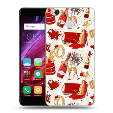 Силиконовый противоударный чехол на Xiaomi RedMi 4X с принтом Новый год