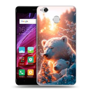 Силиконовый противоударный чехол на Xiaomi RedMi 4X с принтом Новый год