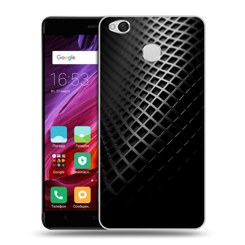 Силиконовый противоударный чехол на Xiaomi RedMi 4X с принтом Текстура металла Силиконовый противоударный чехол на Xiaomi RedMi 4X с принтом Текстура металла