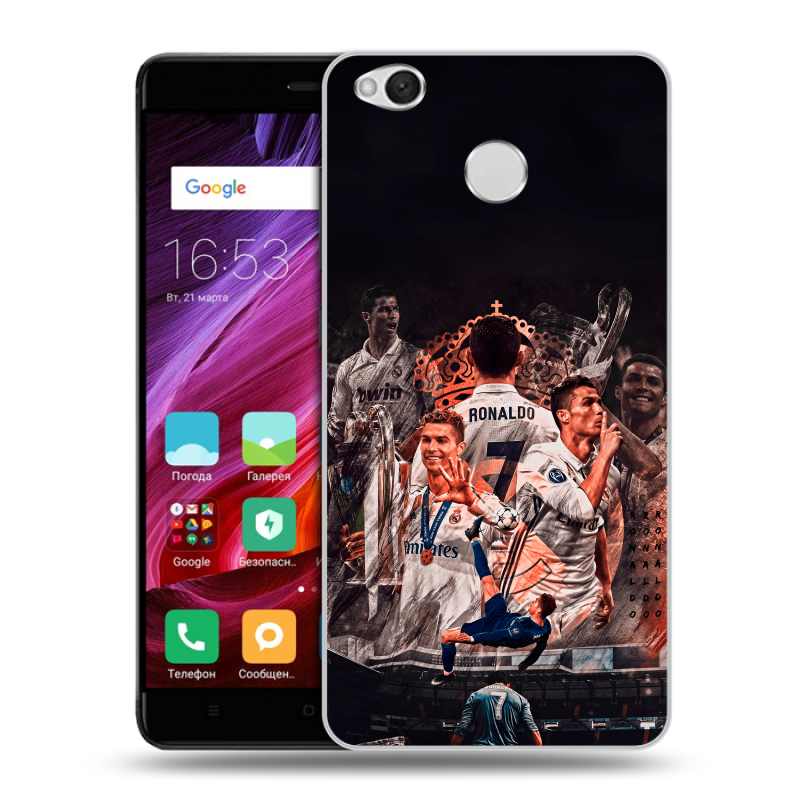 Силиконовый противоударный чехол на Xiaomi RedMi 4X с принтом Реал Роналдо Real Ronaldo Силиконовый противоударный чехол на Xiaomi RedMi 4X с принтом Реал Роналдо Real Ronaldo