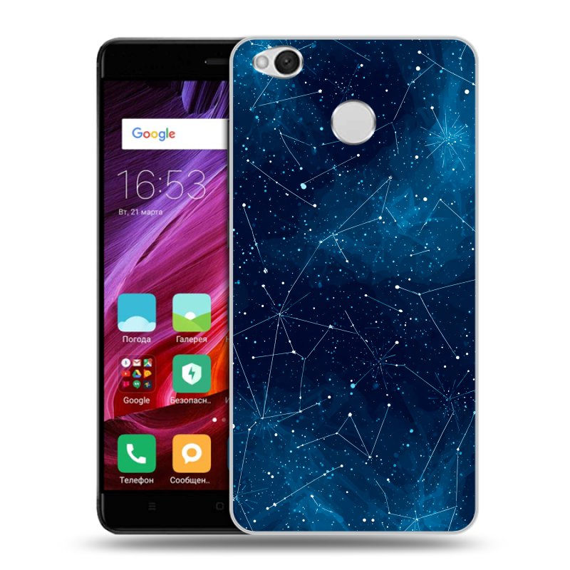 Силиконовый противоударный чехол на Xiaomi RedMi 4X с принтом Космос звезды Силиконовый противоударный чехол на Xiaomi RedMi 4X с принтом Космос звезды