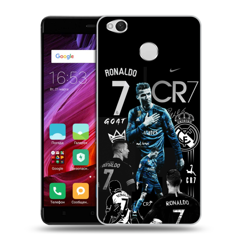 Силиконовый противоударный чехол на Xiaomi RedMi 4X с принтом Реал Роналдо Силиконовый противоударный чехол на Xiaomi RedMi 4X с принтом Реал Роналдо