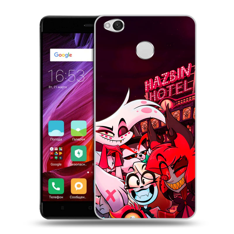 Силиконовый противоударный чехол на Xiaomi RedMi 4X с принтом Hazbin Hotel Отель Хазбин Силиконовый противоударный чехол на Xiaomi RedMi 4X с принтом Hazbin Hotel Отель Хазбин