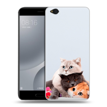 Пластиковый чехол на Xiaomi Mi5C с принтом Кошки Пластиковый чехол на Xiaomi Mi5C с принтом Кошки