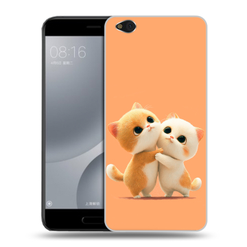 Пластиковый чехол на Xiaomi Mi5C с принтом Милые котики Пластиковый чехол на Xiaomi Mi5C с принтом Милые котики