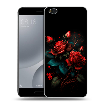 Пластиковый чехол на Xiaomi Mi5C с принтом Розы красные Пластиковый чехол на Xiaomi Mi5C с принтом Розы красные