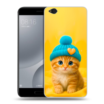 Пластиковый чехол на Xiaomi Mi5C с принтом Котенок в шапке Пластиковый чехол на Xiaomi Mi5C с принтом Котенок в шапке