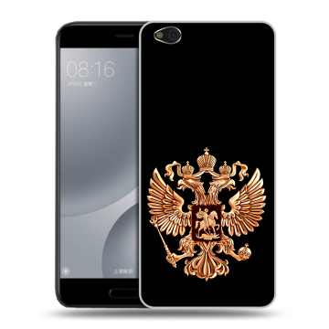 Пластиковый чехол на Xiaomi Mi5C с принтом Герб России золотой