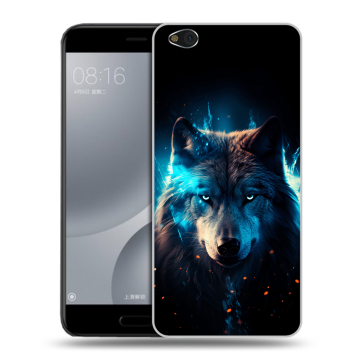 Пластиковый чехол на Xiaomi Mi5C с принтом Волк ночной Пластиковый чехол на Xiaomi Mi5C с принтом Волк ночной