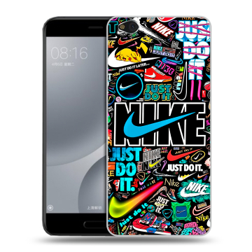 Пластиковый чехол на Xiaomi Mi5C с принтом найк nike черный