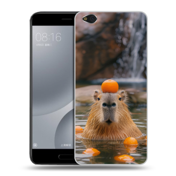 Пластиковый чехол на Xiaomi Mi5C с принтом Капибара с апельсином Пластиковый чехол на Xiaomi Mi5C с принтом Капибара с апельсином