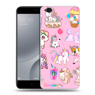 Пластиковый чехол на Xiaomi Mi5C с принтом розовые единороги Пластиковый чехол на Xiaomi Mi5C с принтом розовые единороги