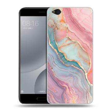 Пластиковый чехол на Xiaomi Mi5C с принтом розовый мрамор Пластиковый чехол на Xiaomi Mi5C с принтом розовый мрамор
