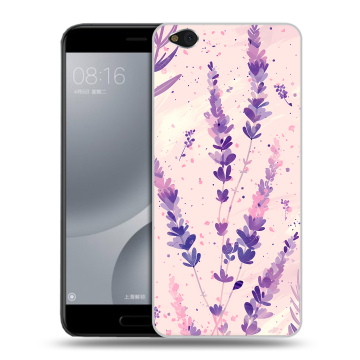 Пластиковый чехол на Xiaomi Mi5C с принтом цветы лаванда Пластиковый чехол на Xiaomi Mi5C с принтом цветы лаванда