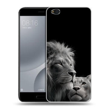 Пластиковый чехол на Xiaomi Mi5C с принтом Лев кошки