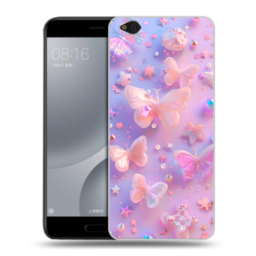 Пластиковый чехол на Xiaomi Mi5C с принтом Бабочки Пластиковый чехол на Xiaomi Mi5C с принтом Бабочки