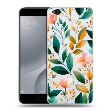 Пластиковый чехол на Xiaomi Mi5C с принтом Цветы паттерн
