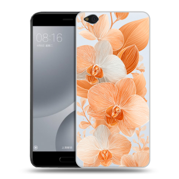 Пластиковый чехол на Xiaomi Mi5C с принтом Бежевые цветы