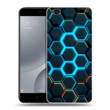 Пластиковый чехол на Xiaomi Mi5C с принтом Неоновые соты