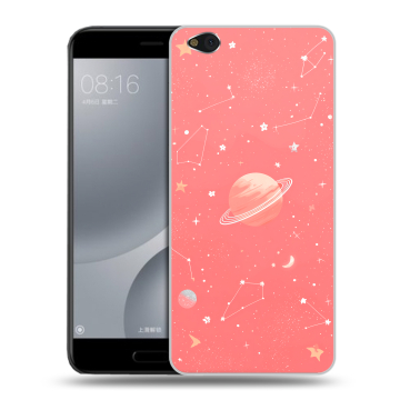 Пластиковый чехол на Xiaomi Mi5C с принтом Розовый космос