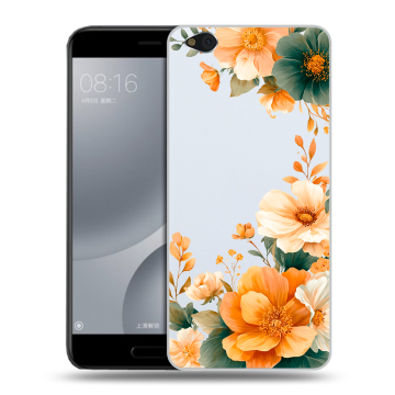 Пластиковый чехол на Xiaomi Mi5C с принтом Цветы принт