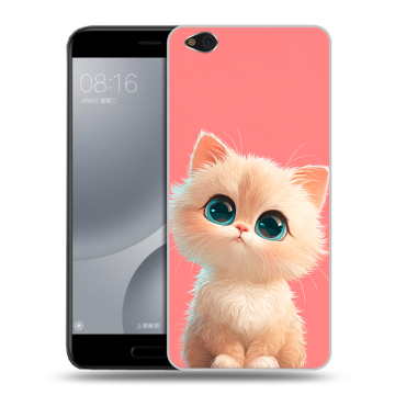 Пластиковый чехол на Xiaomi Mi5C с принтом Розовый котенок