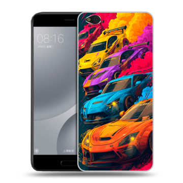 Пластиковый чехол на Xiaomi Mi5C с принтом Тачки