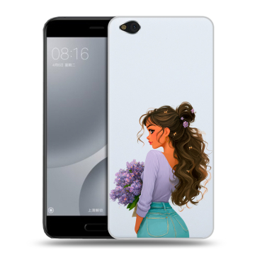 Пластиковый чехол на Xiaomi Mi5C с принтом девушка цветы