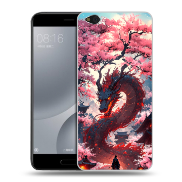 Пластиковый чехол на Xiaomi Mi5C с принтом Дракон Японский Пластиковый чехол на Xiaomi Mi5C с принтом Дракон Японский