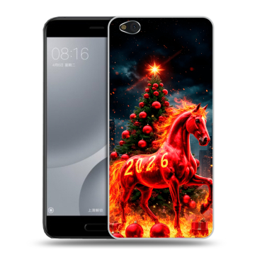 Пластиковый чехол на Xiaomi Mi5C с принтом Новый год