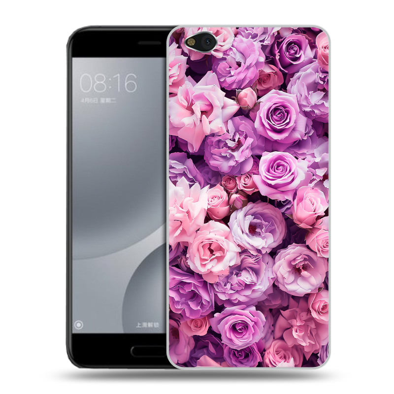 Пластиковый чехол на Xiaomi Mi5C с принтом лавандовые розы Пластиковый чехол на Xiaomi Mi5C с принтом лавандовые розы