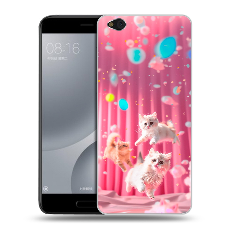 Пластиковый чехол на Xiaomi Mi5C с принтом милые котики Пластиковый чехол на Xiaomi Mi5C с принтом милые котики