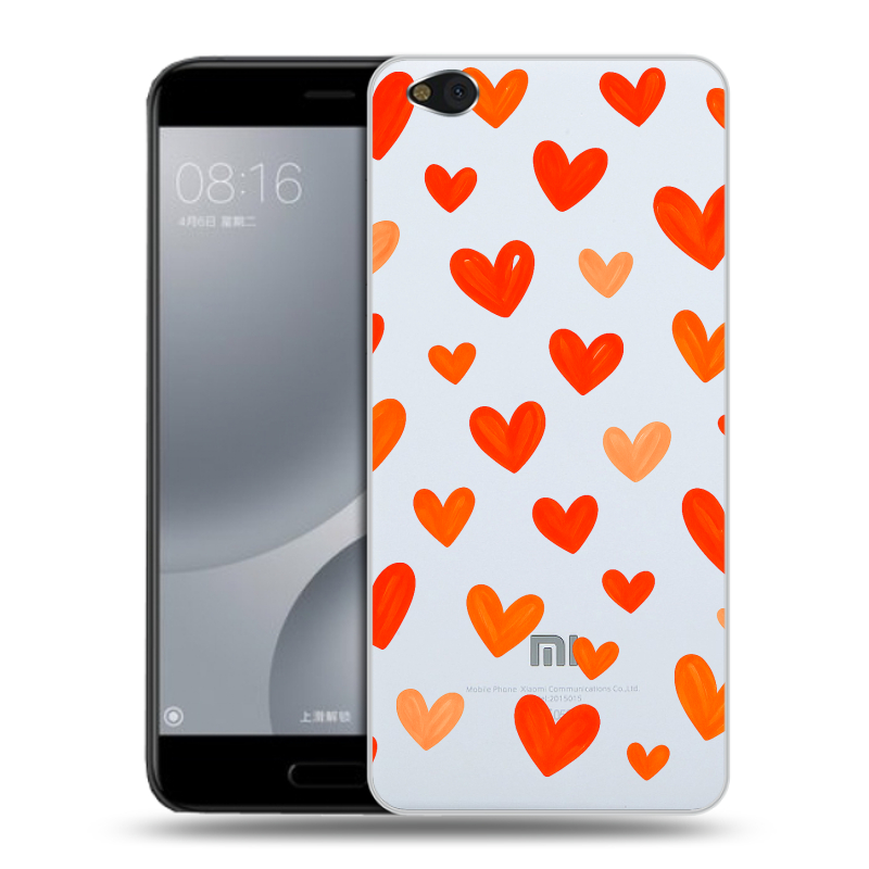 Пластиковый чехол на Xiaomi Mi5C с принтом Сердечки Пластиковый чехол на Xiaomi Mi5C с принтом Сердечки