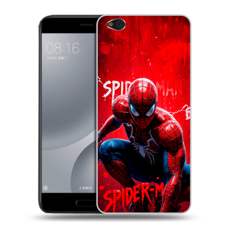 Пластиковый чехол на Xiaomi Mi5C с принтом Spiderman Человек паук Пластиковый чехол на Xiaomi Mi5C с принтом Spiderman Человек паук