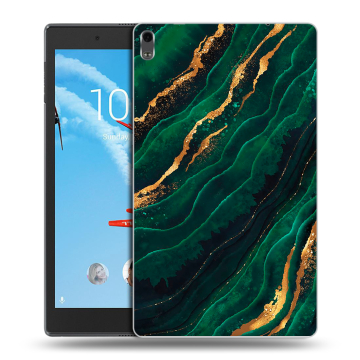 Силиконовый чехол на планшета Lenovo Tab 4 8 Plus с принтом Мрамор зеленое золото Силиконовый чехол на планшета Lenovo Tab 4 8 Plus с принтом Мрамор зеленое золото