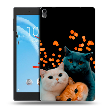 Силиконовый чехол на планшета Lenovo Tab 4 8 Plus с принтом Кошки Силиконовый чехол на планшета Lenovo Tab 4 8 Plus с принтом Кошки