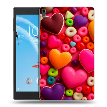 Силиконовый чехол на планшета Lenovo Tab 4 8 Plus с принтом Сердечки Силиконовый чехол на планшета Lenovo Tab 4 8 Plus с принтом Сердечки