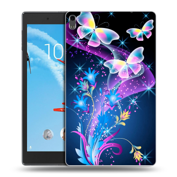 Силиконовый чехол на Lenovo Tab 4 8 Plus с принтом Бабочки