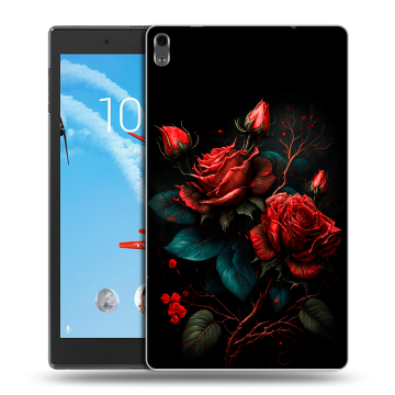 Силиконовый чехол на Lenovo Tab 4 8 Plus с принтом Розы красные
