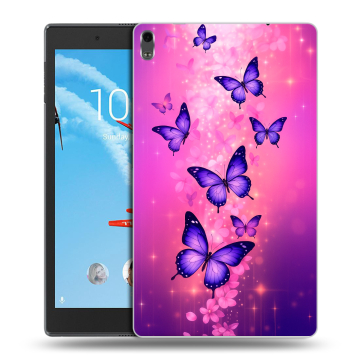 Силиконовый чехол на Lenovo Tab 4 8 Plus с принтом Бабочки