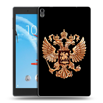 Силиконовый чехол на Lenovo Tab 4 8 Plus с принтом Герб России золотой