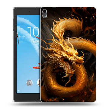 Силиконовый чехол на Lenovo Tab 4 8 Plus с принтом Золотой дракон