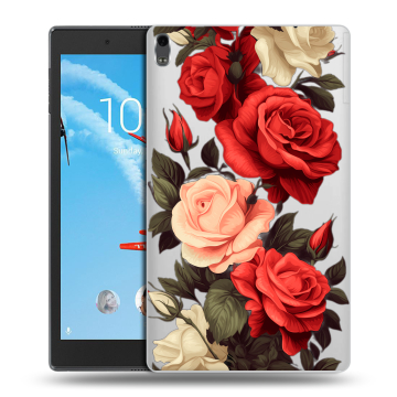 Силиконовый чехол на Lenovo Tab 4 8 Plus с принтом Розы Силиконовый чехол на Lenovo Tab 4 8 Plus с принтом Розы