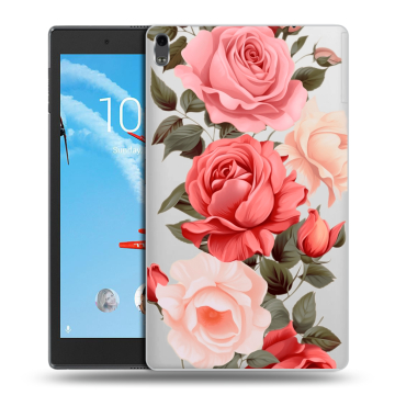 Силиконовый чехол на Lenovo Tab 4 8 Plus с принтом Розы Силиконовый чехол на Lenovo Tab 4 8 Plus с принтом Розы