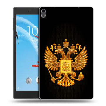Силиконовый чехол на Lenovo Tab 4 8 Plus с принтом Герб России желтый