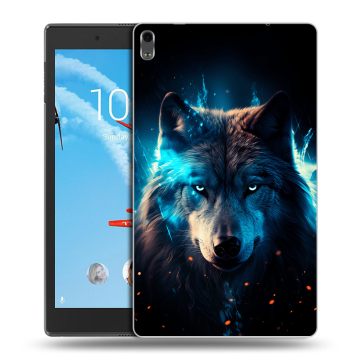 Силиконовый чехол на Lenovo Tab 4 8 Plus с принтом Волк ночной